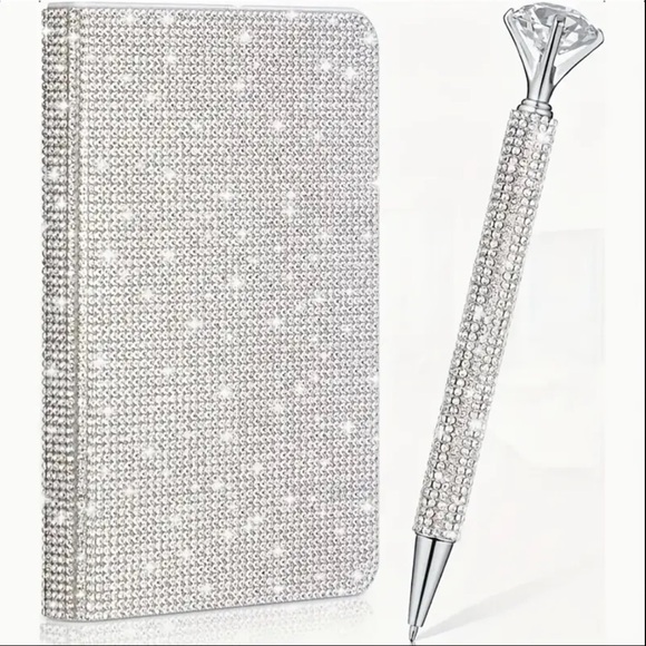 Elegant Iridescent Rhinestone Journal and Pen Set - Picture 1 of 5